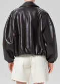 Load image into Gallery viewer, BUBBLE HEM LEATHER BOMBER JACKET
