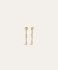 Load image into Gallery viewer, DIAMOND PEAR CHAIN DROP EARRINGS - 14K YELLOW GOLD
