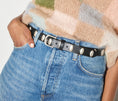 Load image into Gallery viewer, REBECCA BELT IN BLACK CALF WITH OVAL STUDS