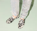 Load image into Gallery viewer, SYDNEY RUCHED PENNY LOAFER IN B&W COW HAIRCALF
