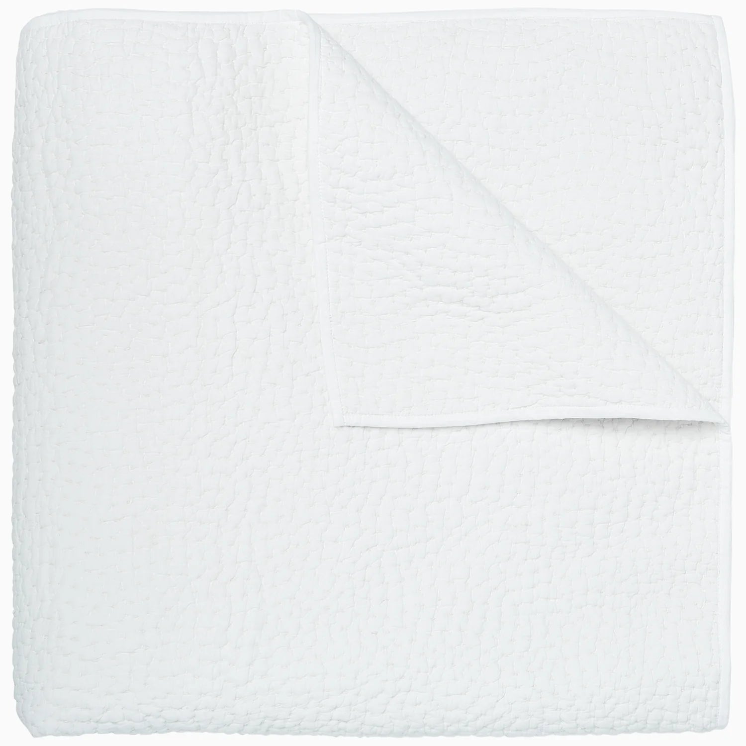 ORGANIC HAND STITCH WHITE QUILT - FULL/QUEEN