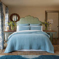 Load image into Gallery viewer, VELVET LIGHT INDIGO QUILT - TWIN/TWIN XL

