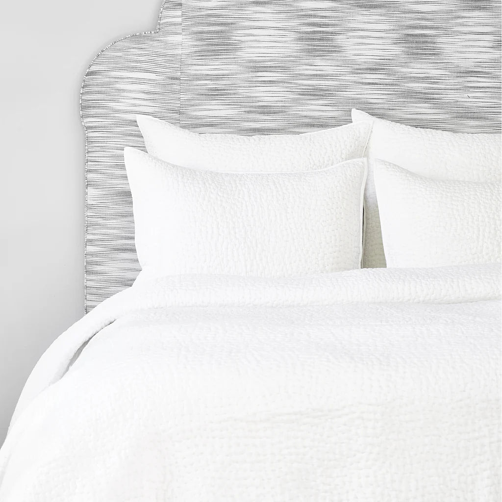 ORGANIC HAND STITCH WHITE QUILT - FULL/QUEEN