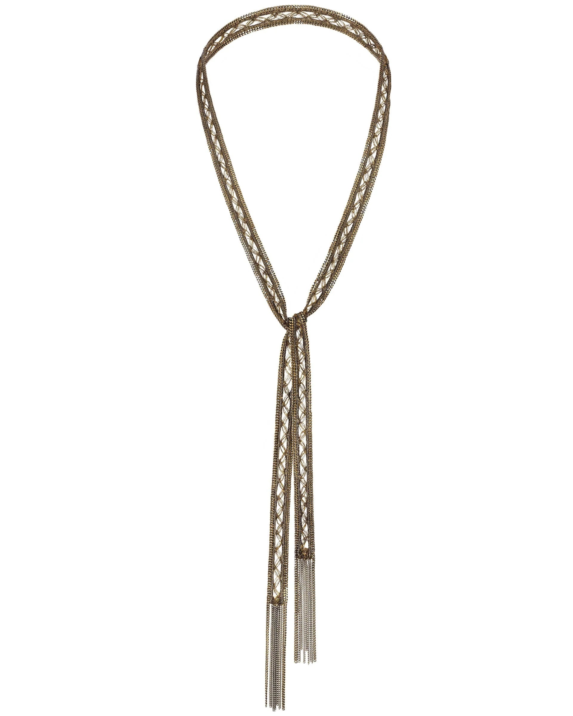 1M008 GOLD LARIAT NECKLACE