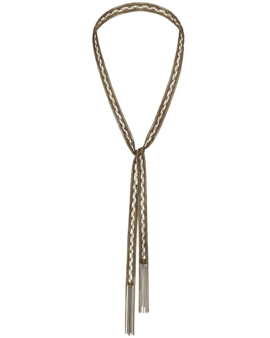 1M008 GOLD LARIAT NECKLACE