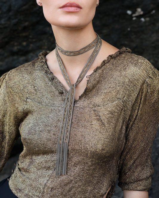 1M008 GOLD LARIAT NECKLACE