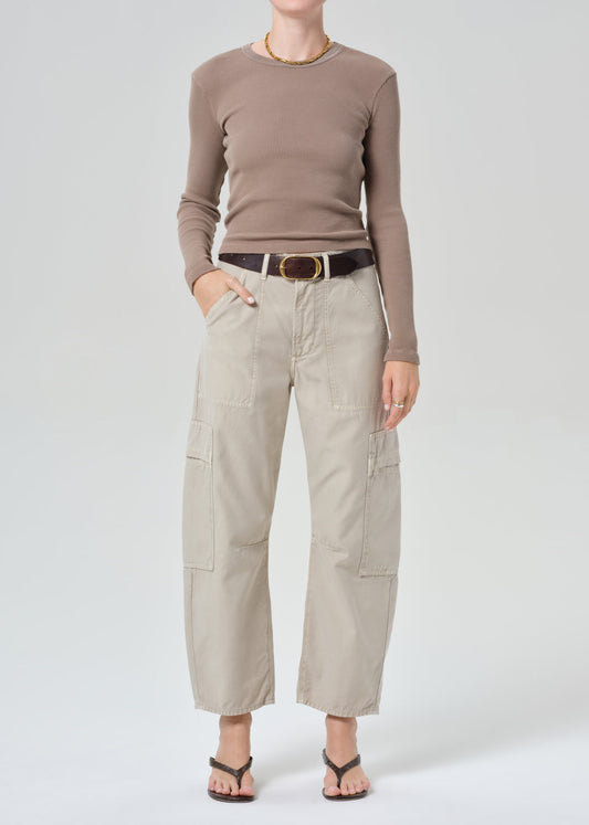 MARCELLE LOW SLUNG CARGO SATEEN