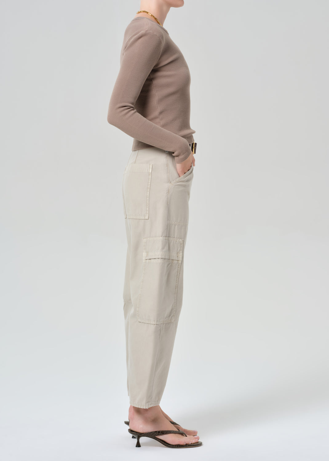 MARCELLE LOW SLUNG CARGO SATEEN