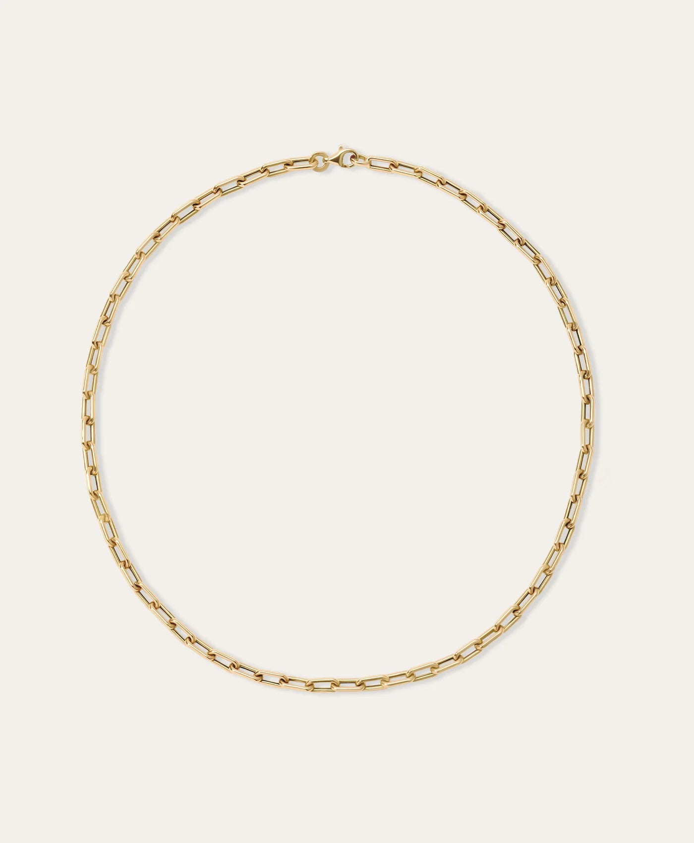 4MM WIDE 16" ITALIAN CHAIN LINK NECKLACE - 14K YELLOW GOLD