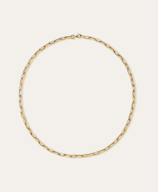 4MM WIDE 16" ITALIAN CHAIN LINK NECKLACE - 14K YELLOW GOLD