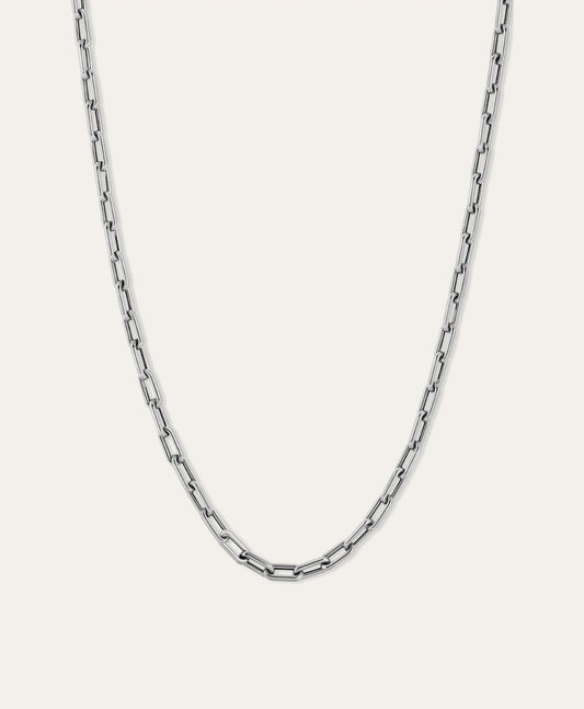 4MM WIDE 16" ITALIAN CHAIN LINK NECKLACE - STERLING SILVER