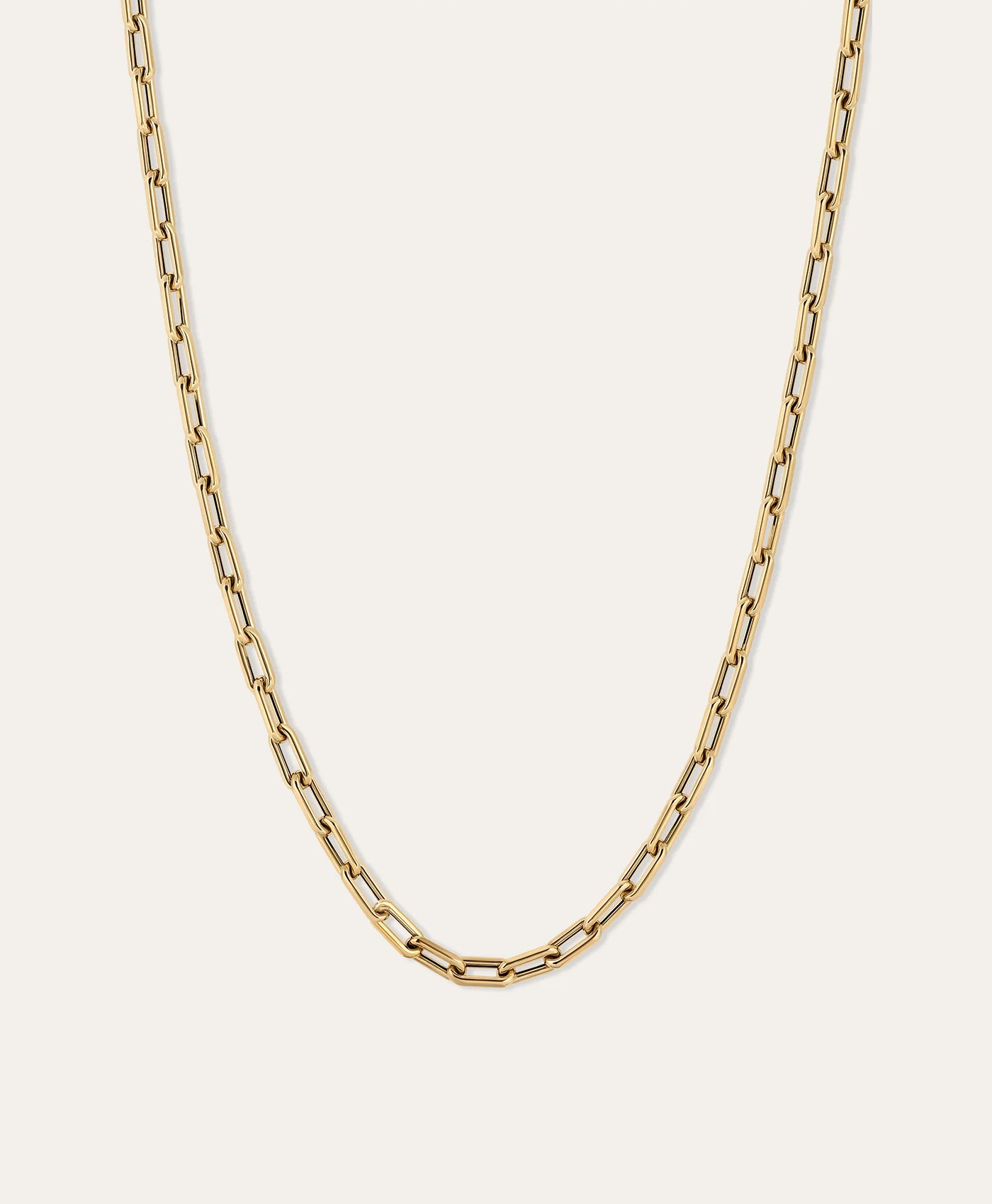 4MM WIDE 16" ITALIAN CHAIN LINK NECKLACE - 14K YELLOW GOLD