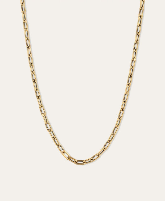 4MM WIDE 16" ITALIAN CHAIN LINK NECKLACE - 14K YELLOW GOLD