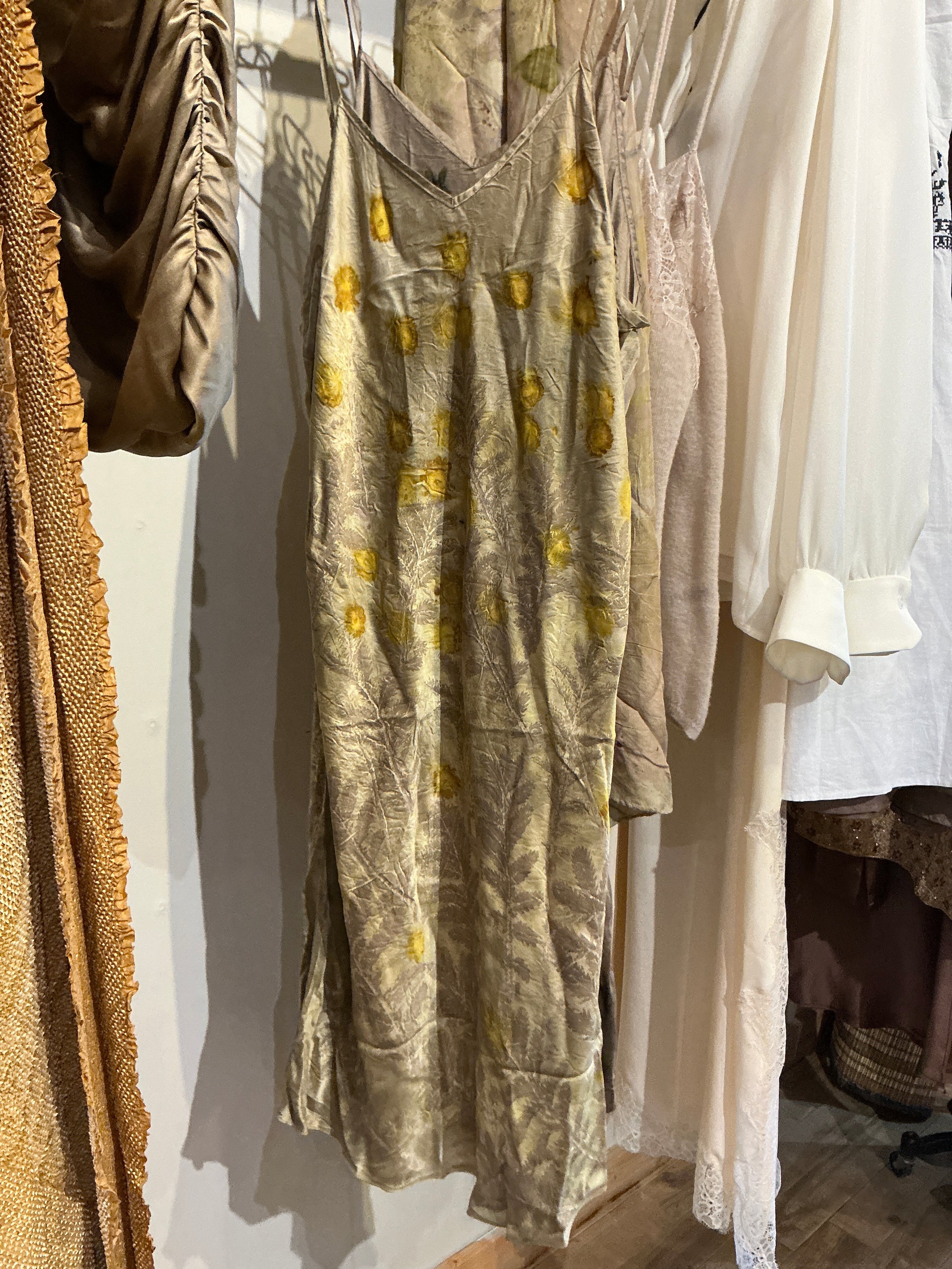 BOTANICALLY DYED SILK SLIP DRESS