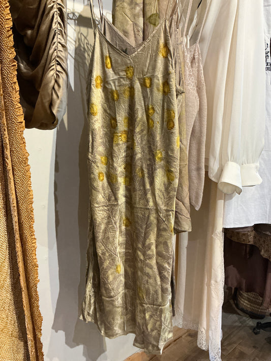 BOTANICALLY DYED SILK SLIP DRESS
