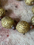 Load image into Gallery viewer, CORAL & AMBER REPPOUSÉ NECKLACE
