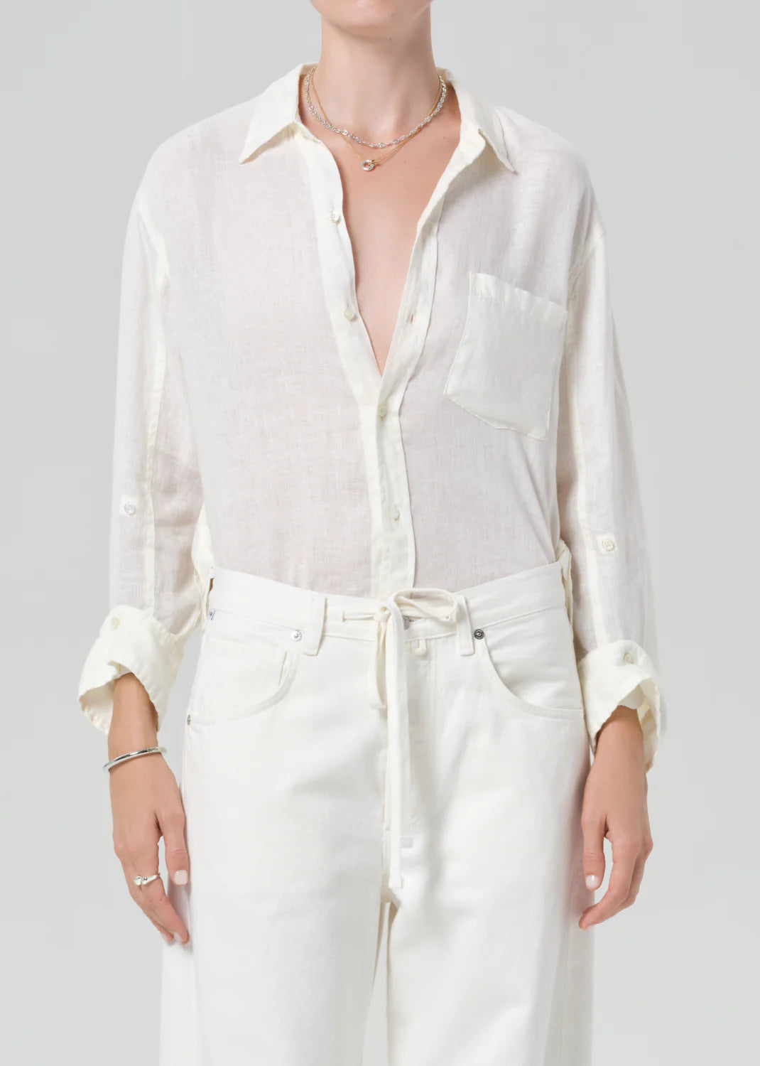 KAYLA SHRUNKEN LINEN SHIRT