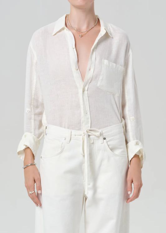 KAYLA SHRUNKEN LINEN SHIRT