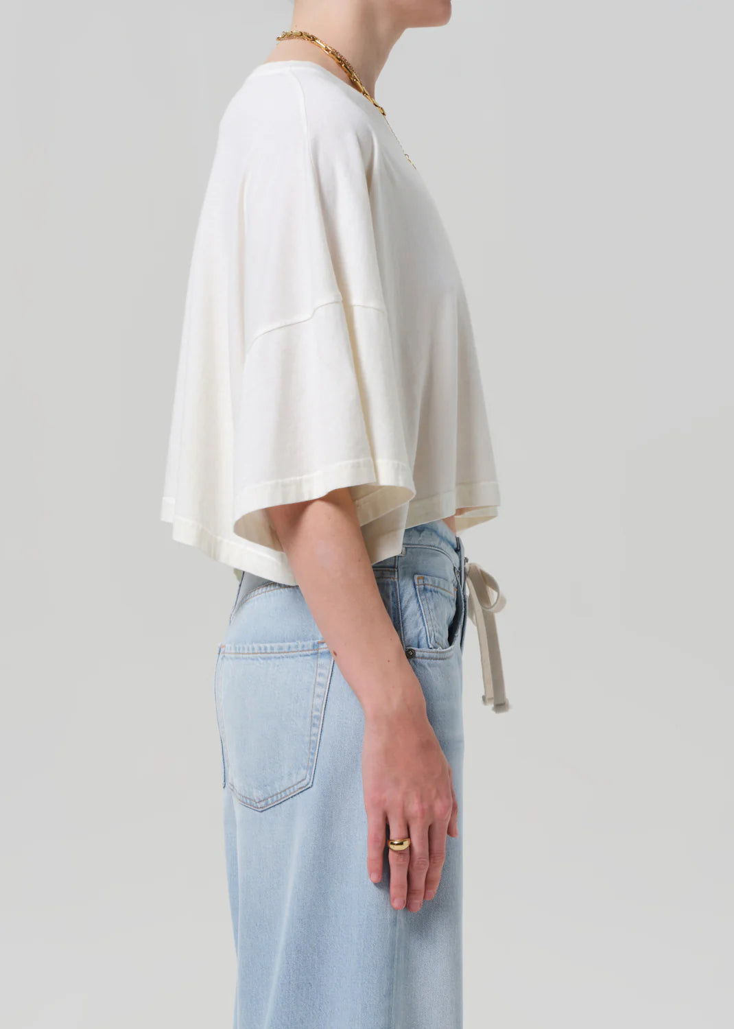 CROP CAPE TEE