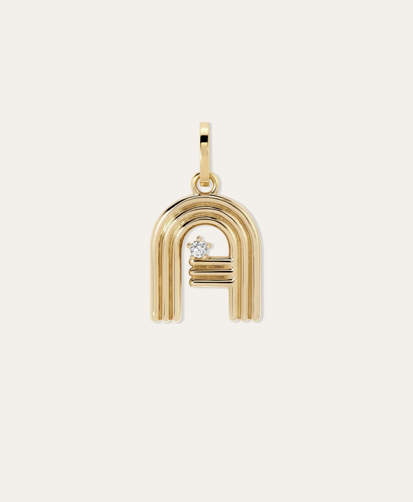 INITIAL HINGED CHARM-14K LETTER A