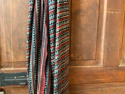 VINTAGE RED + INDIGO SCARF