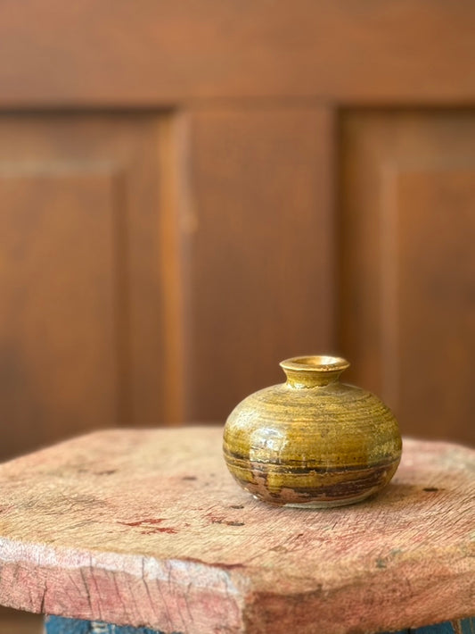 VINTAGE STONEWEAR VASE 9" H 3.25" DIAM