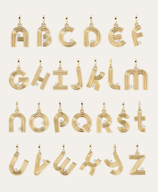 INITIAL HINGED CHARM-14K LETTER A