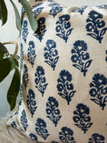 Load image into Gallery viewer, BLUE BLOCK PRINT PILLOW
