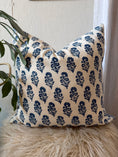 Load image into Gallery viewer, BLUE BLOCK PRINT PILLOW
