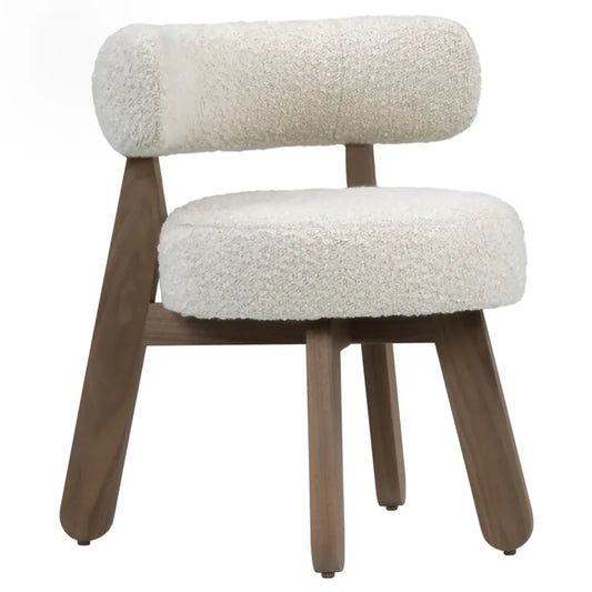 GASTON DINING BACK CHAIR - WALNUT/ECRU