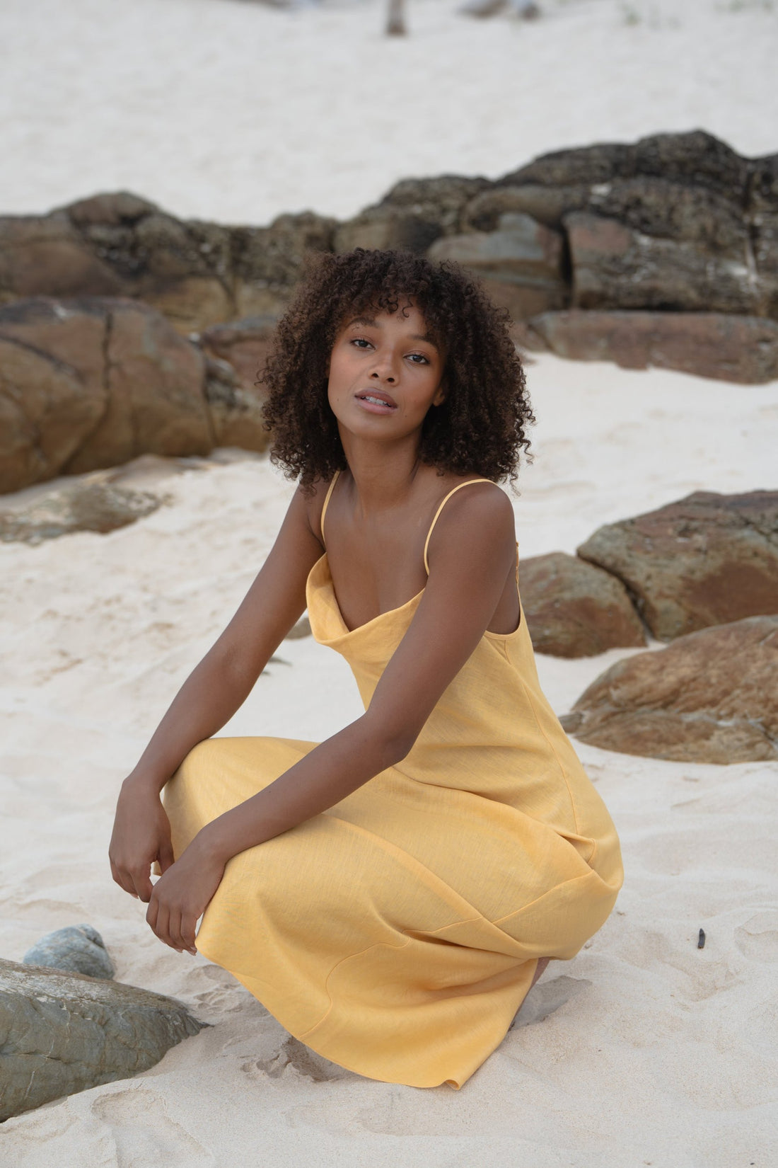 ALLEGRIA BIAS LINEN DRESS