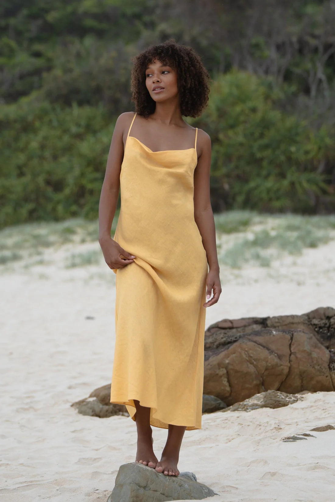 ALLEGRIA BIAS LINEN DRESS