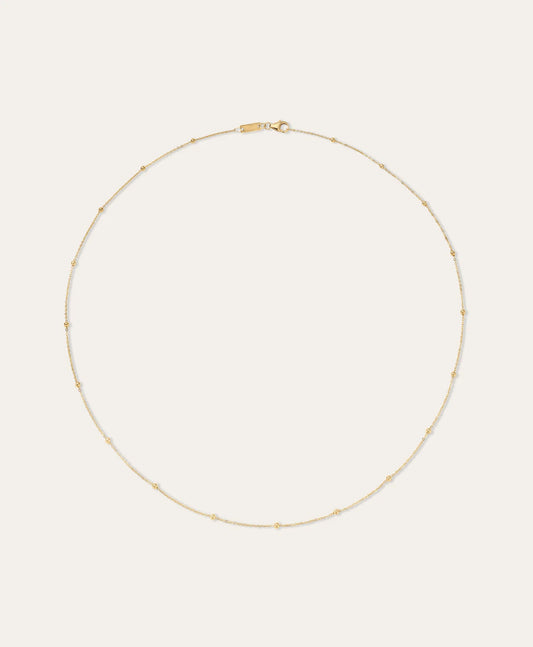 SATURN CHAIN NECKLACE 18" - 14K YELLOW GOLD