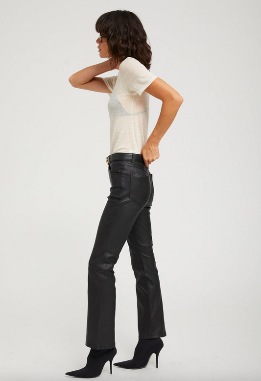 5 POCKET LEATHER ANKLE FLARE