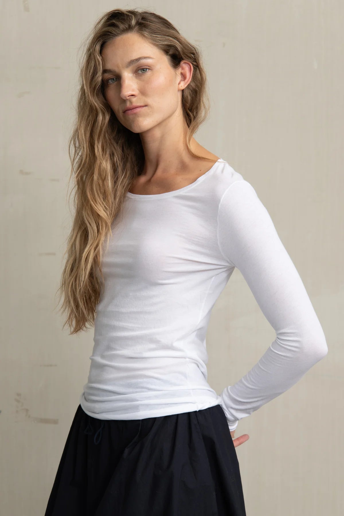 HANYA COTTON LONG SLEEVE TEE