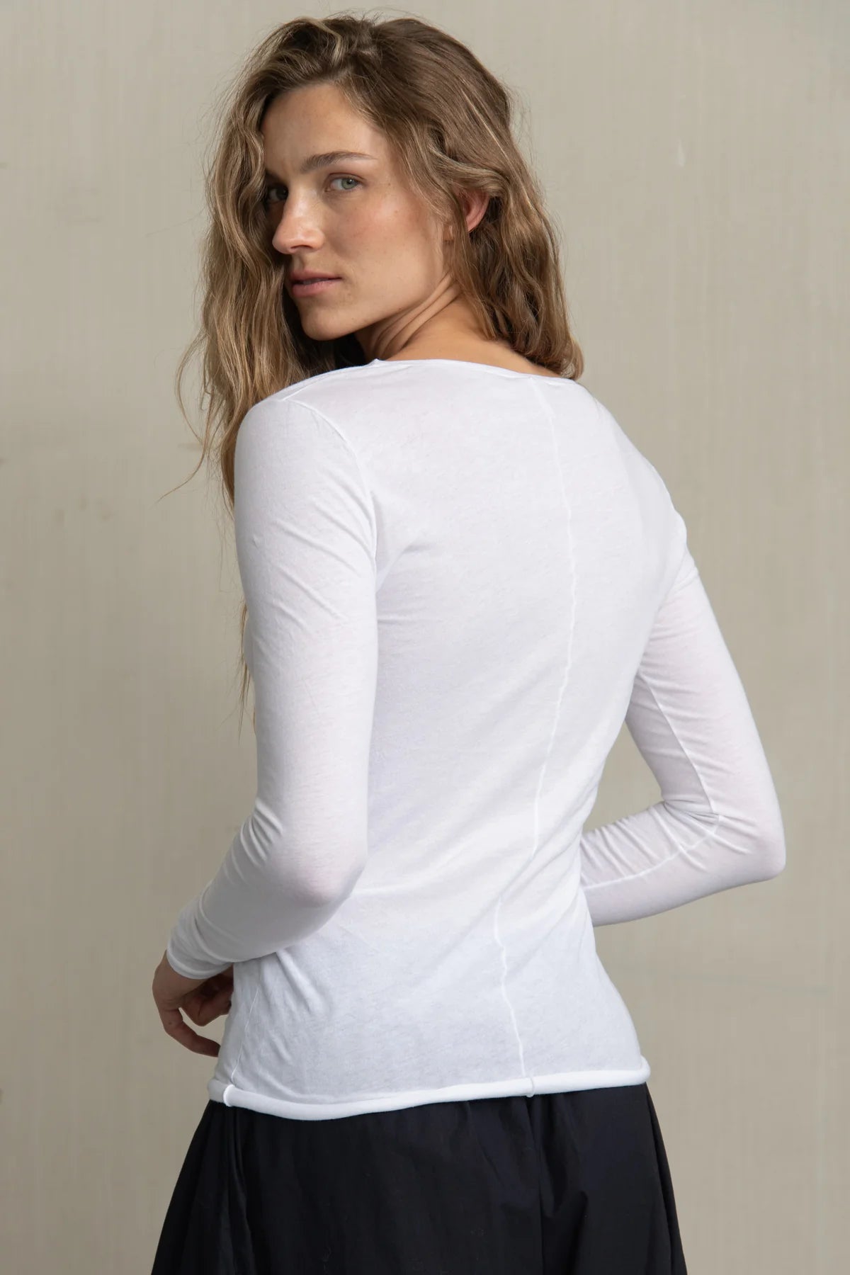 HANYA COTTON LONG SLEEVE TEE