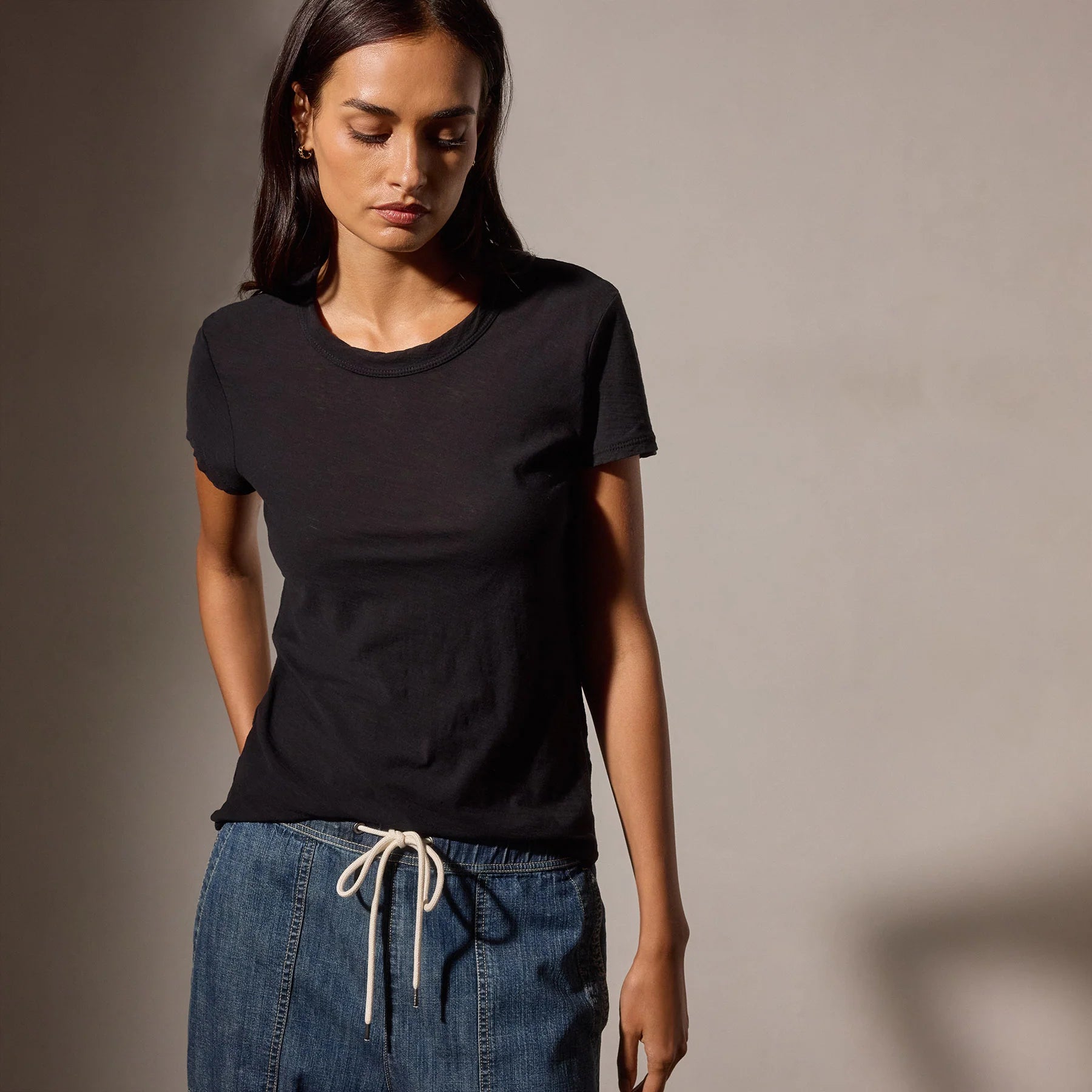 SLUB CREW NECK TEE
