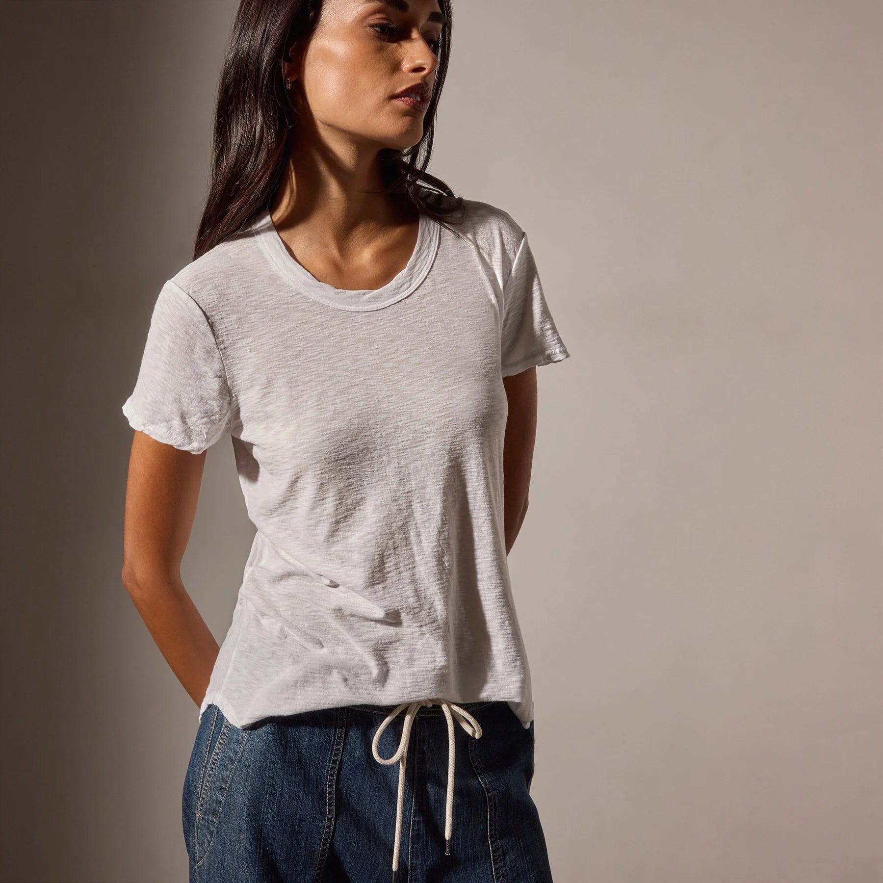 SLUB CREW NECK TEE