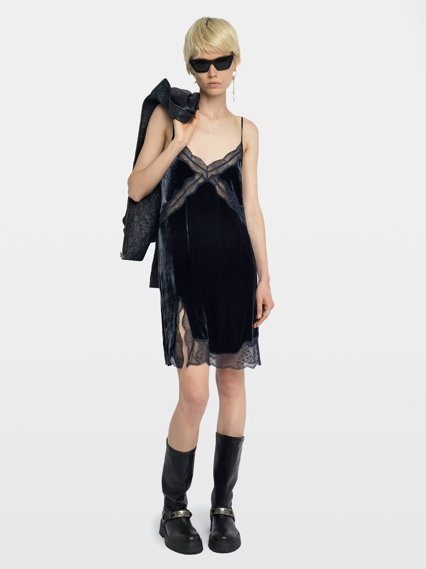 RISHI VELVET DRESS ENCRE