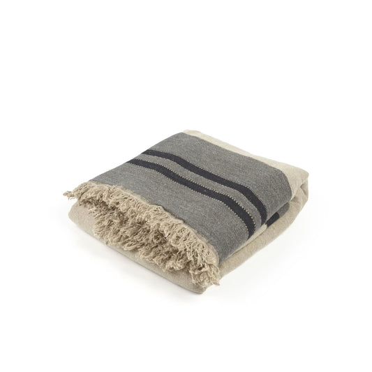 BLACK HOUSE STRIPE COVERLET