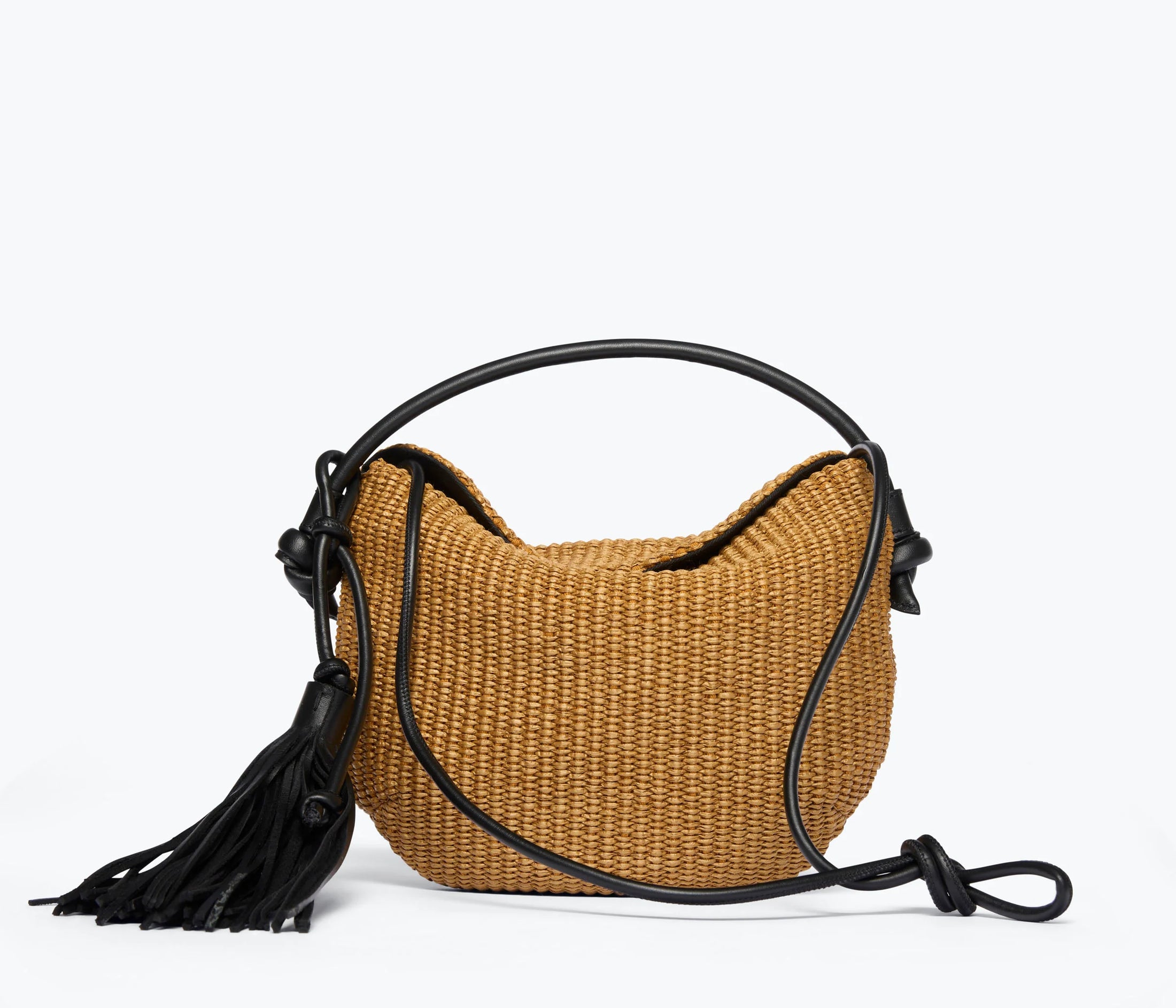 ELIS MINI CRECENT BAG IN BISCUIT RAFFIA