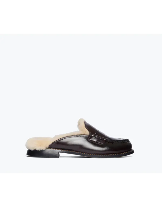 TEMI SHEARLING MULE ESPRESSO 7