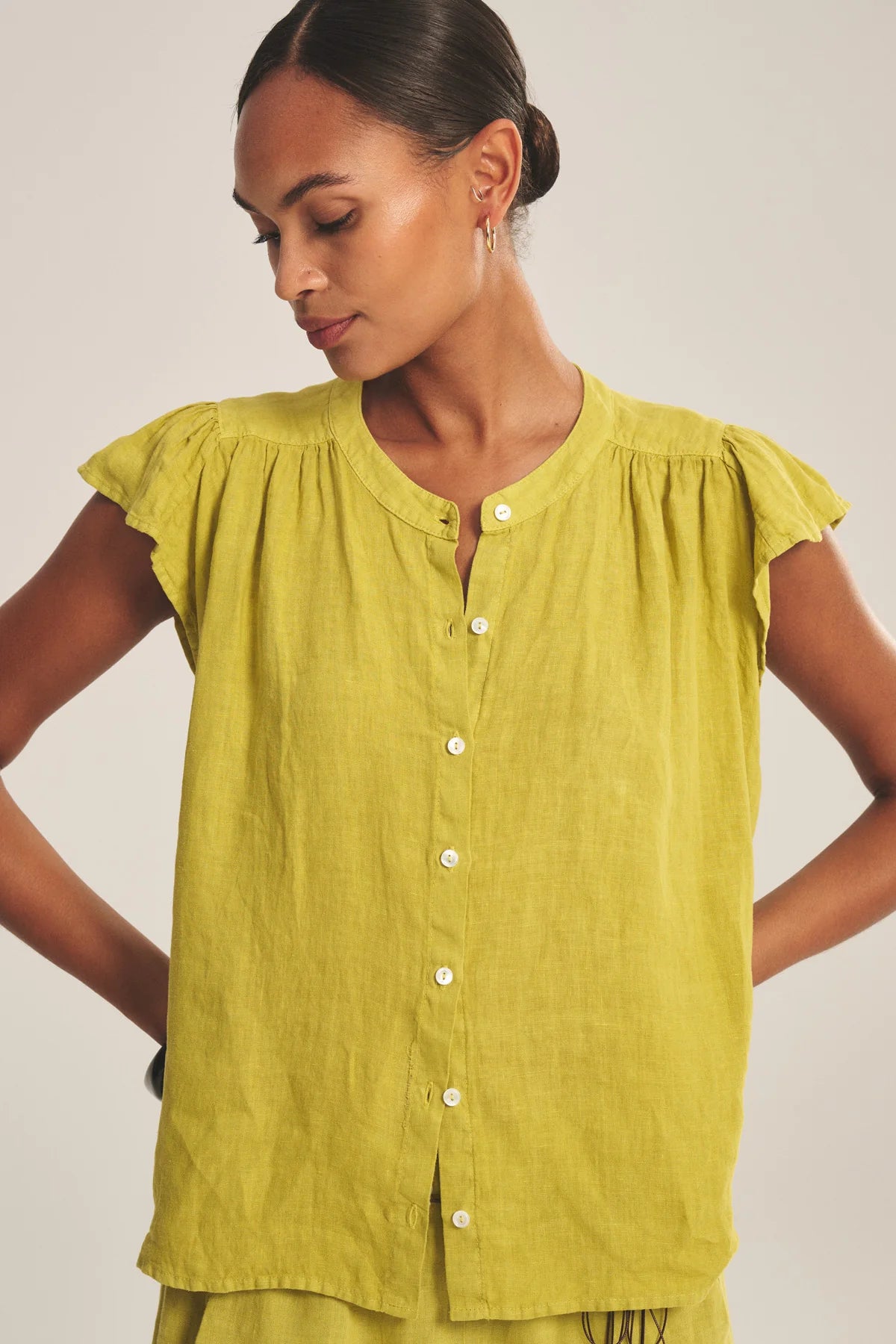 JANEY LINEN TOP