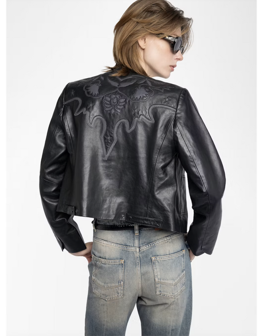 LUXI CUIR LISSE WESTERN BLK M
