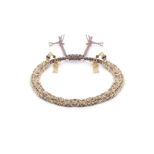 NO. 183 GOLD GREY BRAIDED BRACELET