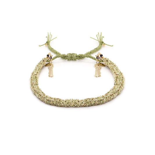 NO. 183 GOLD JADE BRAIDED BRACELET