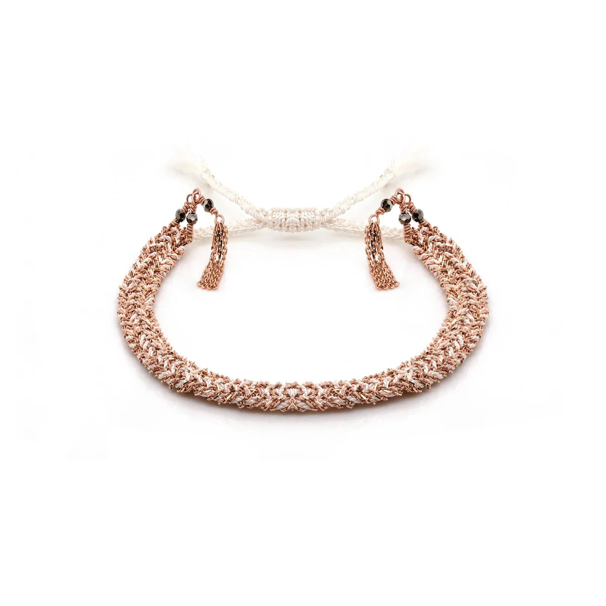 NO. 183 GOLD PINK BRAIDED BRACELET