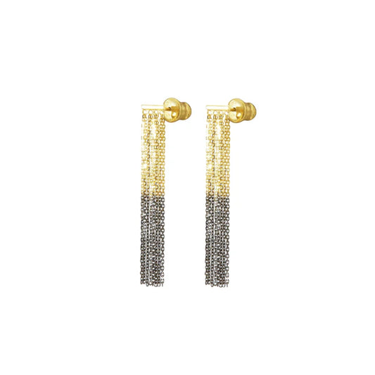 SILVER 925 EARRINGS BICOLORE GOLD